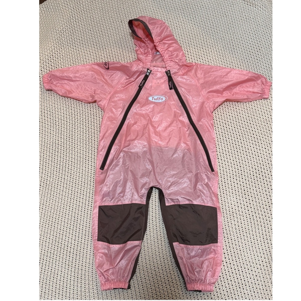 Tuffo Muddy Buddy Pink Waterproof Rain Suit Kids 3T One Piece Hooded Coverall